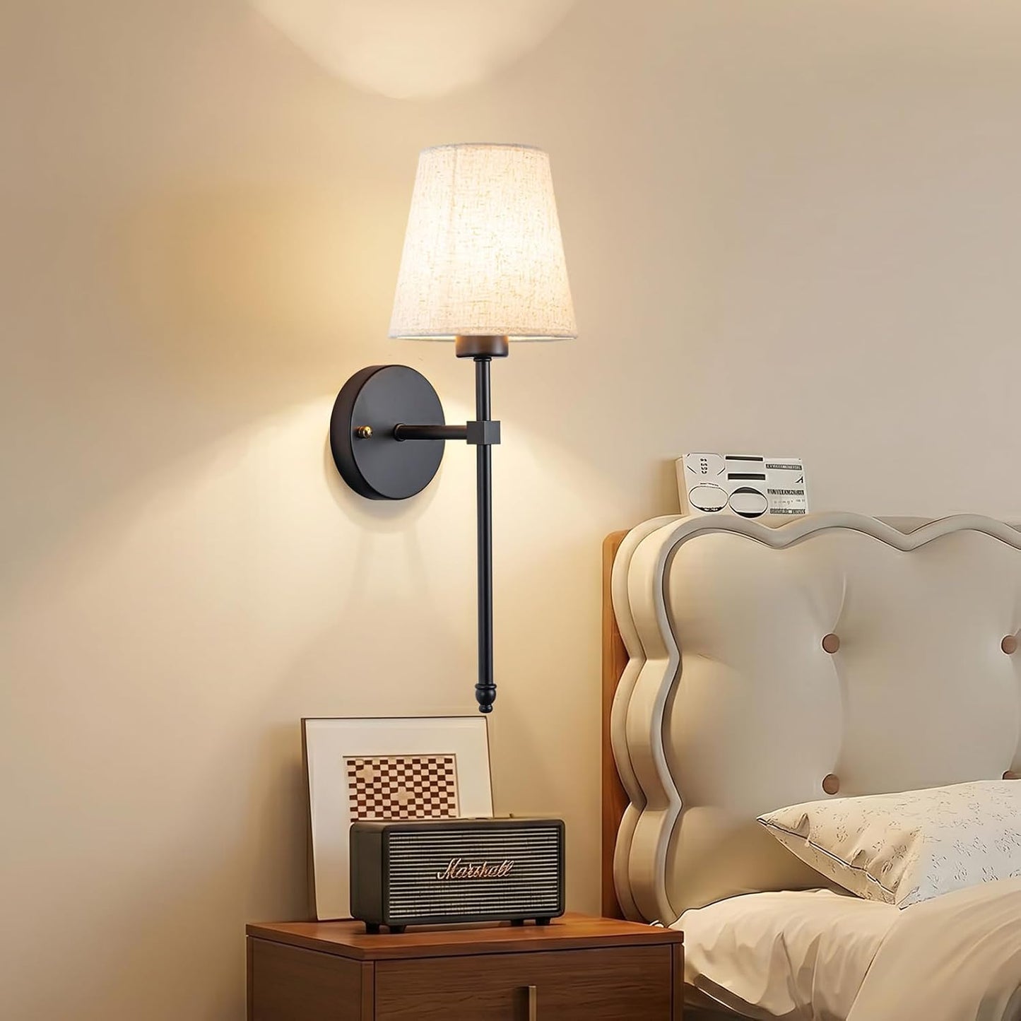 Battery Operated Wall Sconce Set Of Two with Remote Control, Indoor Not Hardwired Dimmable Battery Operated Wall Sconce