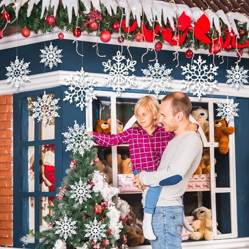 kockuu Large Christmas Hanging Snowflakes Decorations Outdoor for Tree