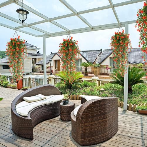 RECUTMS Faux Hanging Plants Draping Greenery Artificial Vines for Outdoors