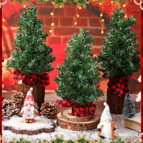 Ceenna 12 Pcs Mini Artificial Christmas Trees Tabletop Unlit,11.81 Inch