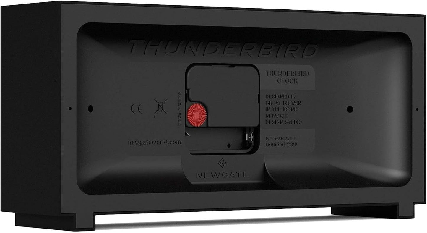 NEWGATE® Thunderbird Desk Clock | Retro Contemporary Rectangular Design | Black | Modern mid-Century Style for Desk