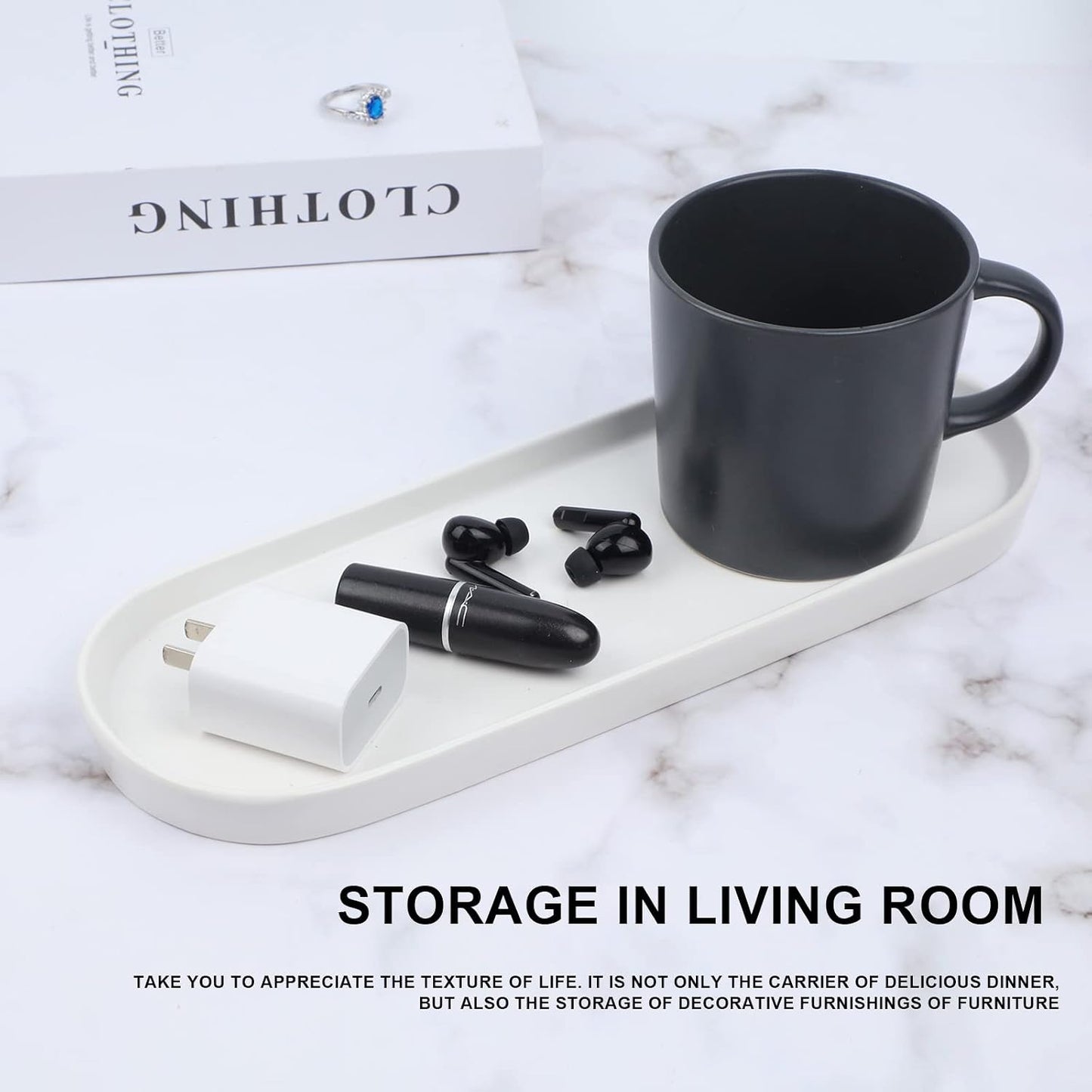 Ceramic Sink Tray / White / Set of 2