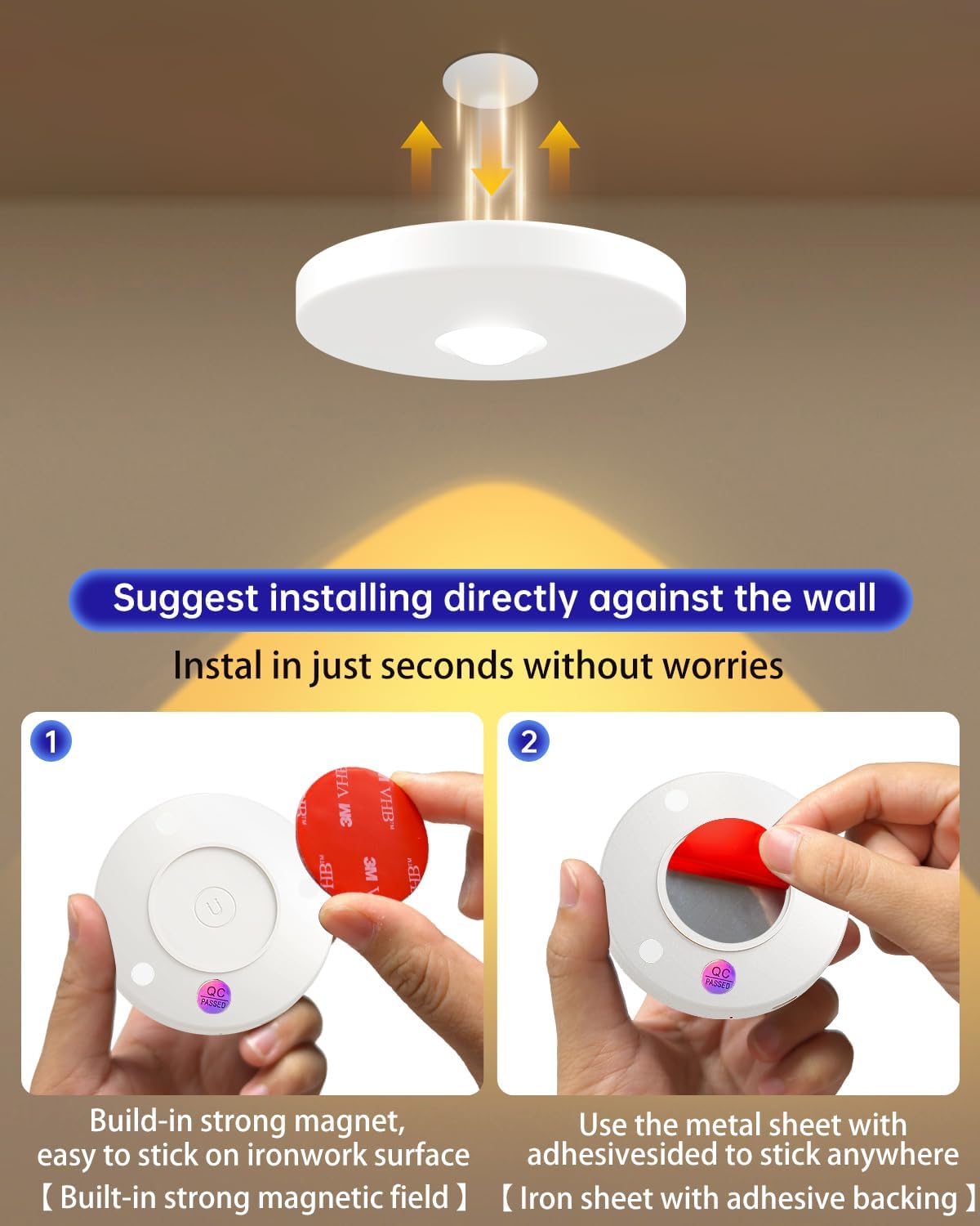 Puck Lights with Remote, 2000mAH Battery Operated, Rechargeable Shelf Light, Wireless,Color Changing Magnetic Light