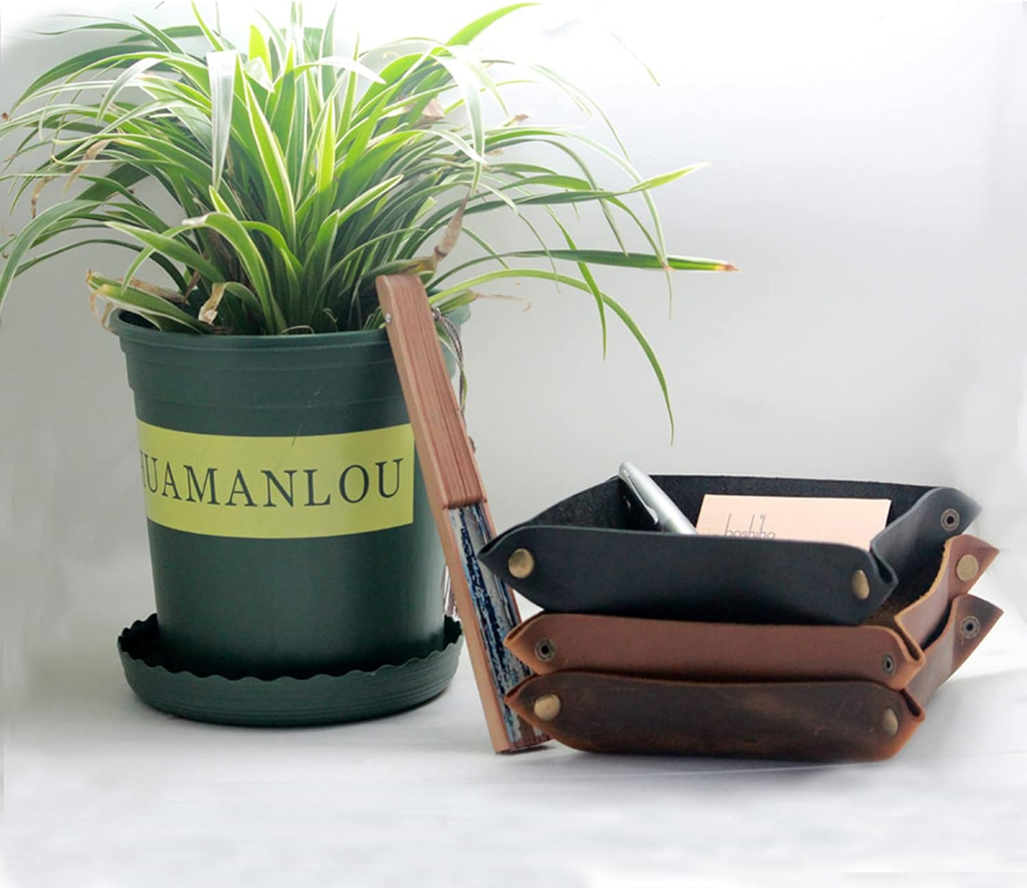 Valet Tray for Men / Crazy Horse Leather - Dark Brown