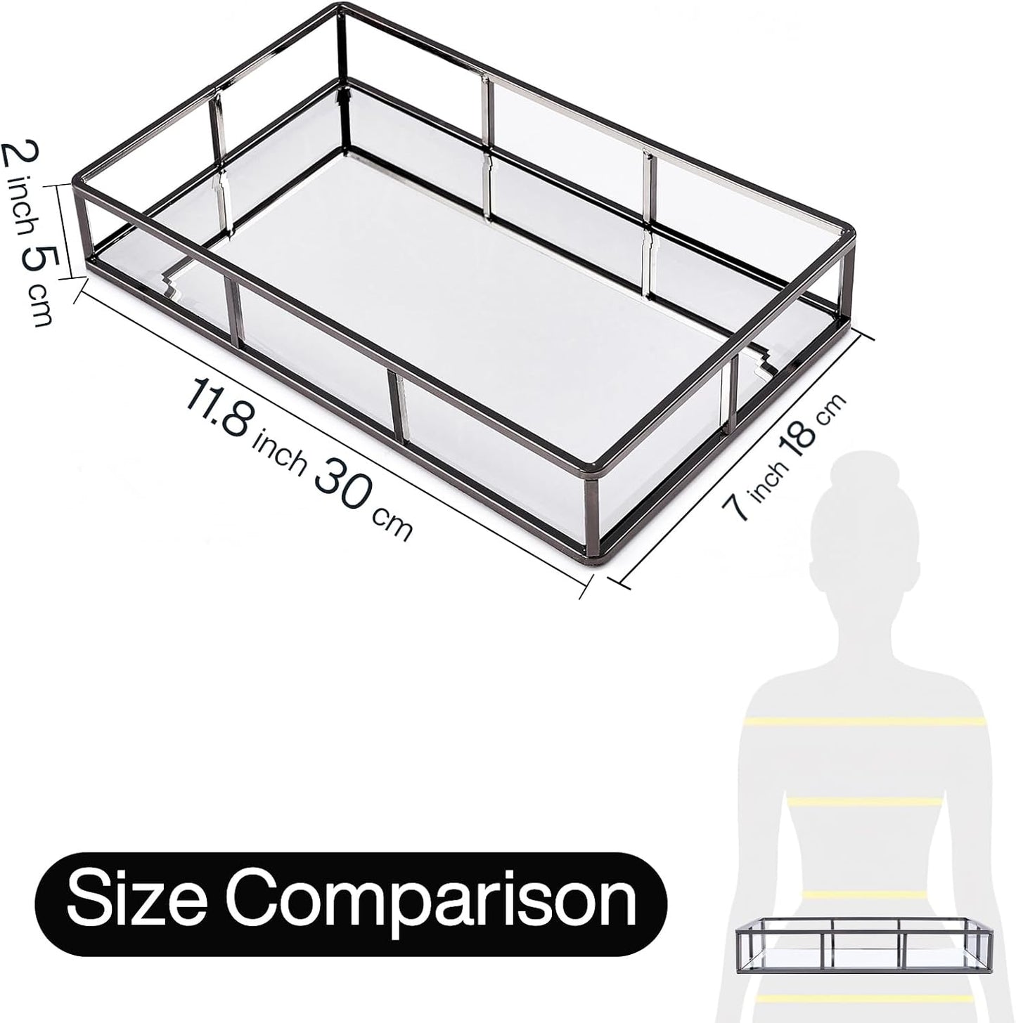 Vanity Trays / Perfume Organizer / Smoky Black