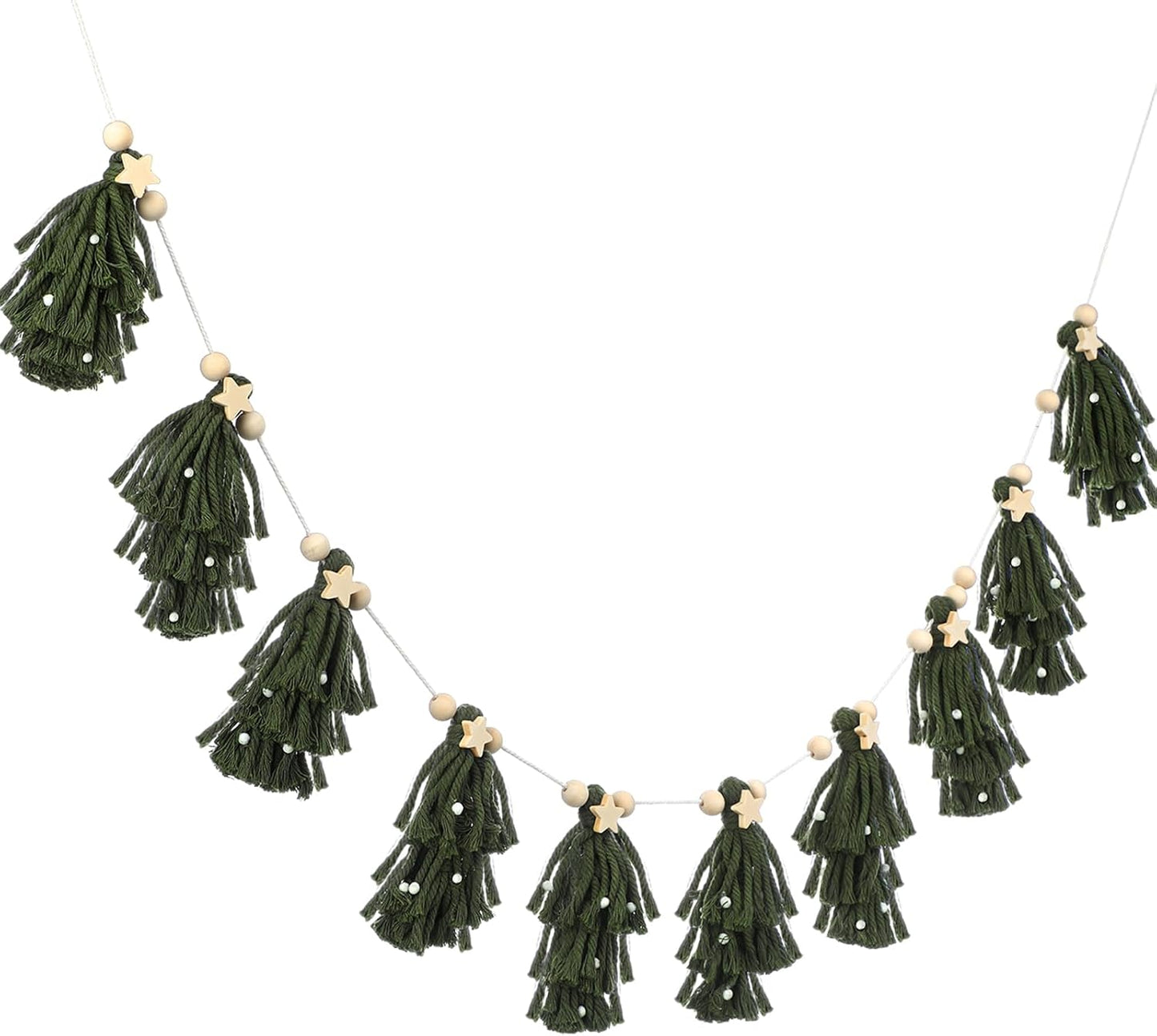 Boho Garland Vintage Tassel Garland / Green / Christmas / 60 Inch