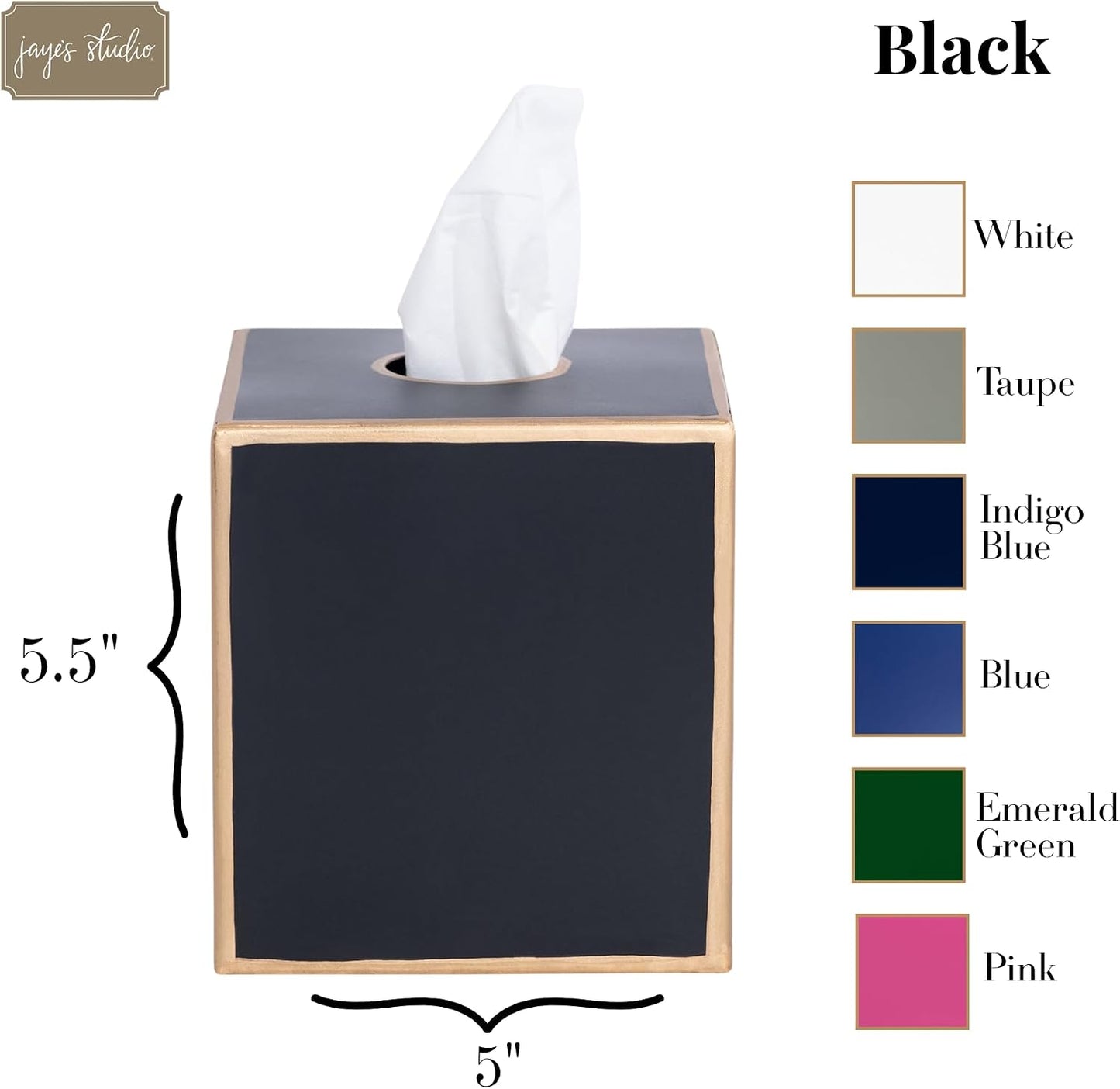 Metal Modern Tissue Box Cover Farmhouse Decor / Black