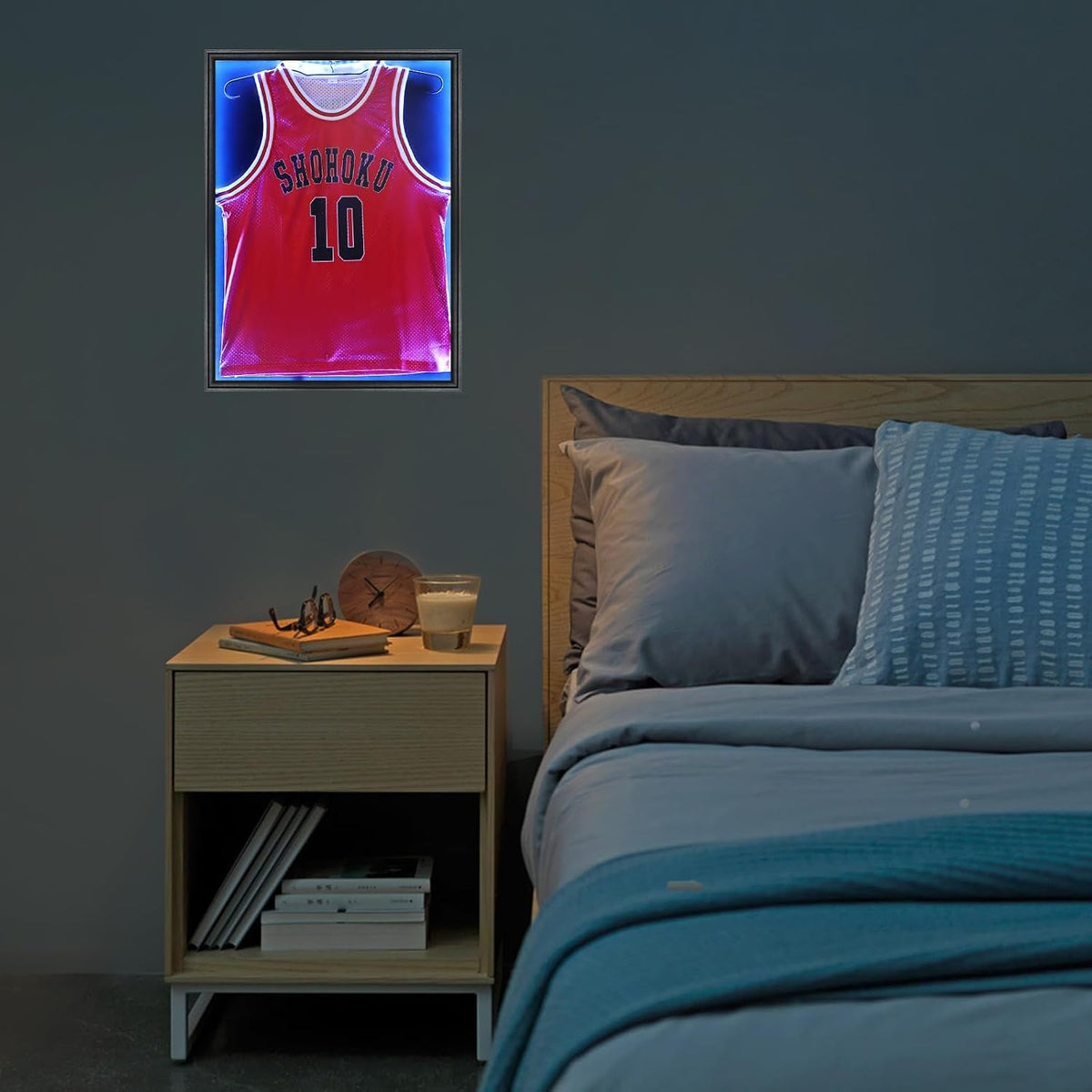 Grintus Jersey Frame Display Case, Black LED Display Box for All Jerseys,1P | Wall Mount, Black Display Box, Golden