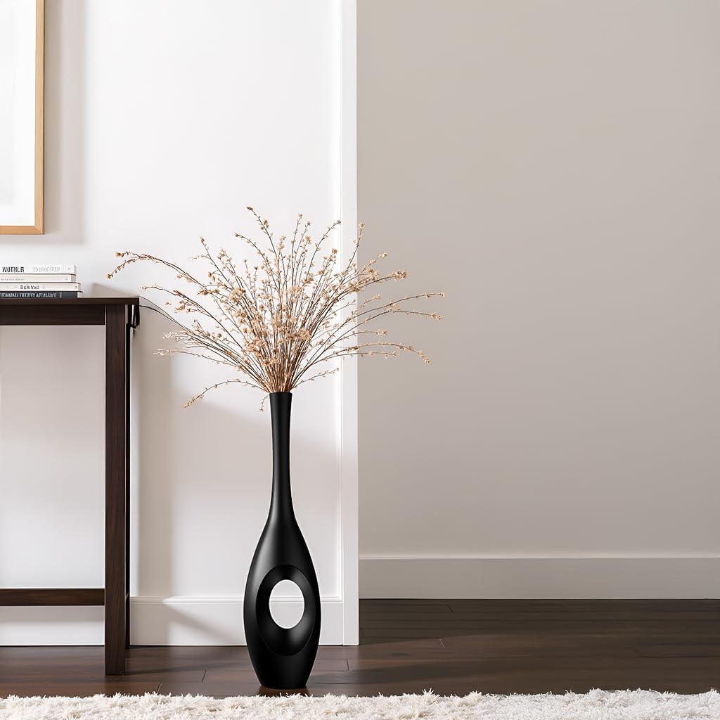 Modern Tall Decorative Vases / Black / 23.6in