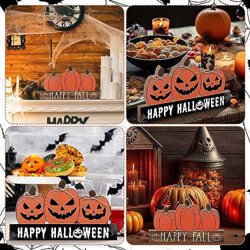 Happy Fall and Halloween Wooden Pumpkin Sign Office Home Decor
