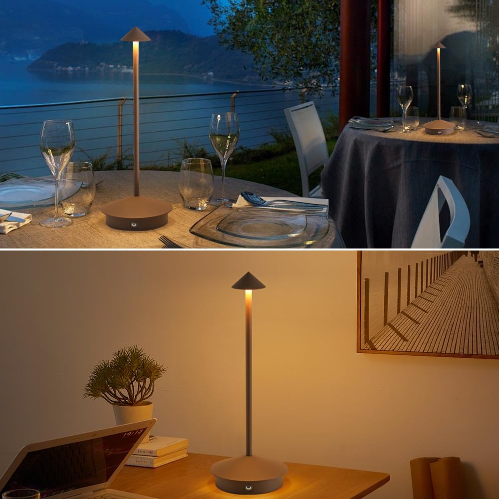 EJQ 2 Pack LED Rechargeable Cordless Table Lamps,Portable Outdoor 5000mAh Battery Operated Table Light Touch Control 3