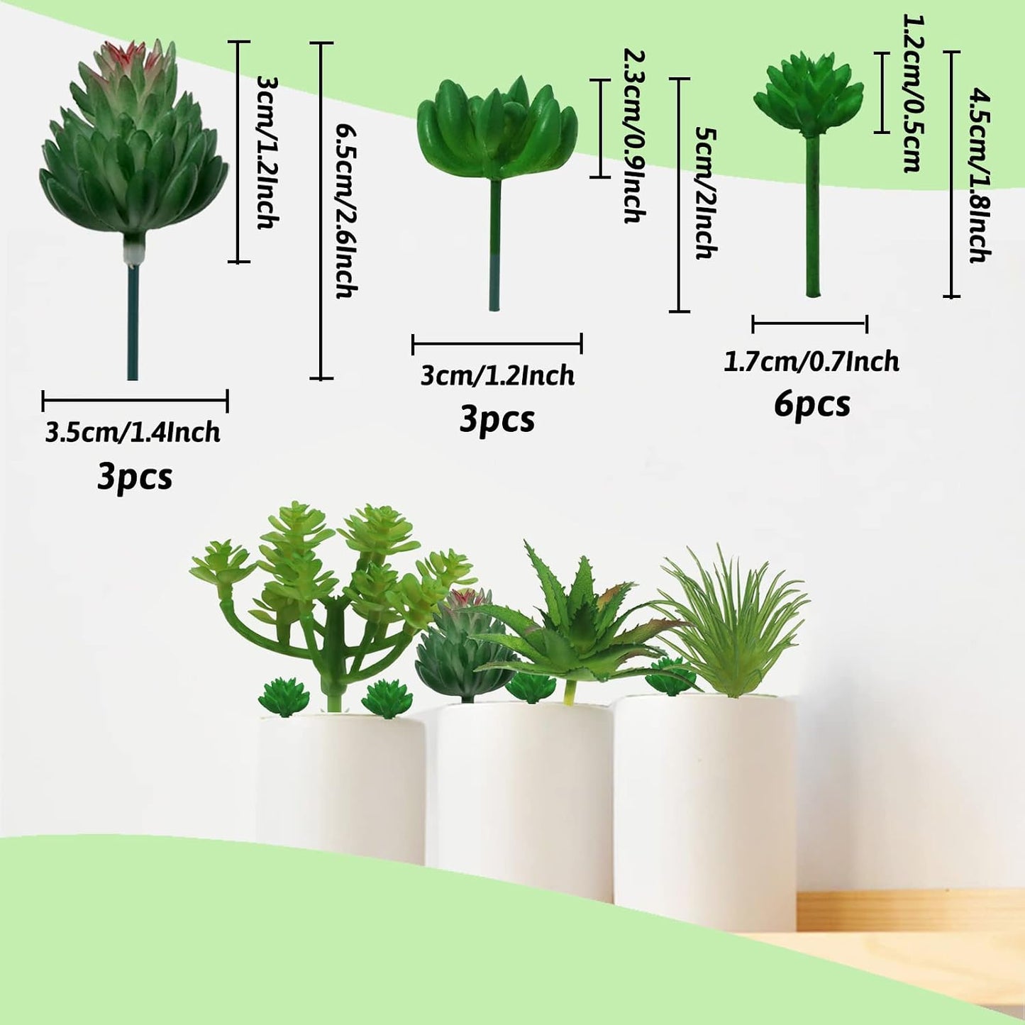 Succulents Plants Artificial / Green Succulents / Set of 22