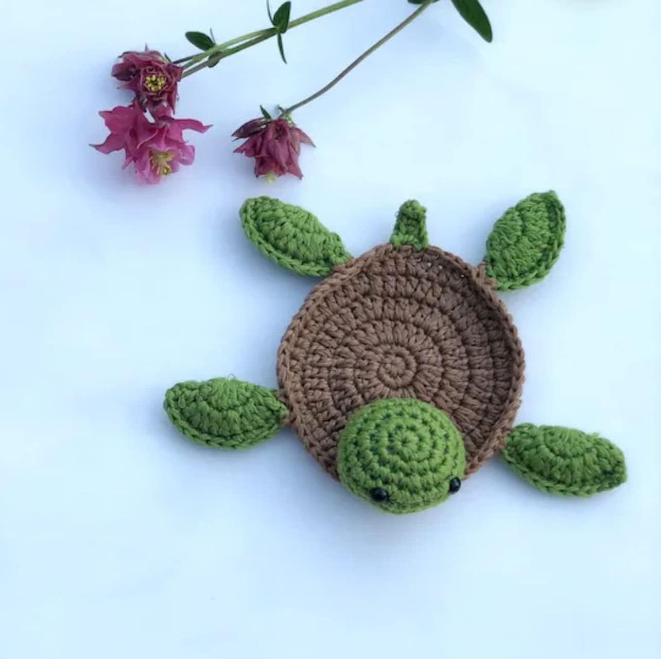 Funny Handmade Woven Coaster Set / Tortoise / Set of 4