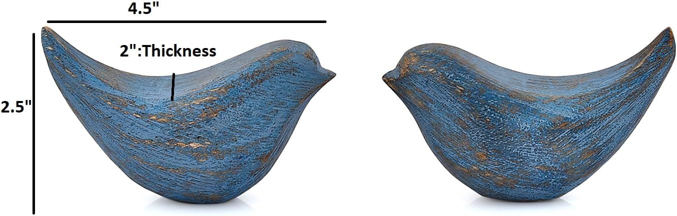 Statues Acacia Wood Bird Figurines
