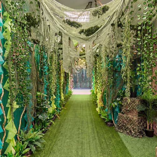 Thiccywoov 17 Pcs Green Monster Party Decoration Halloween Swamp Decor