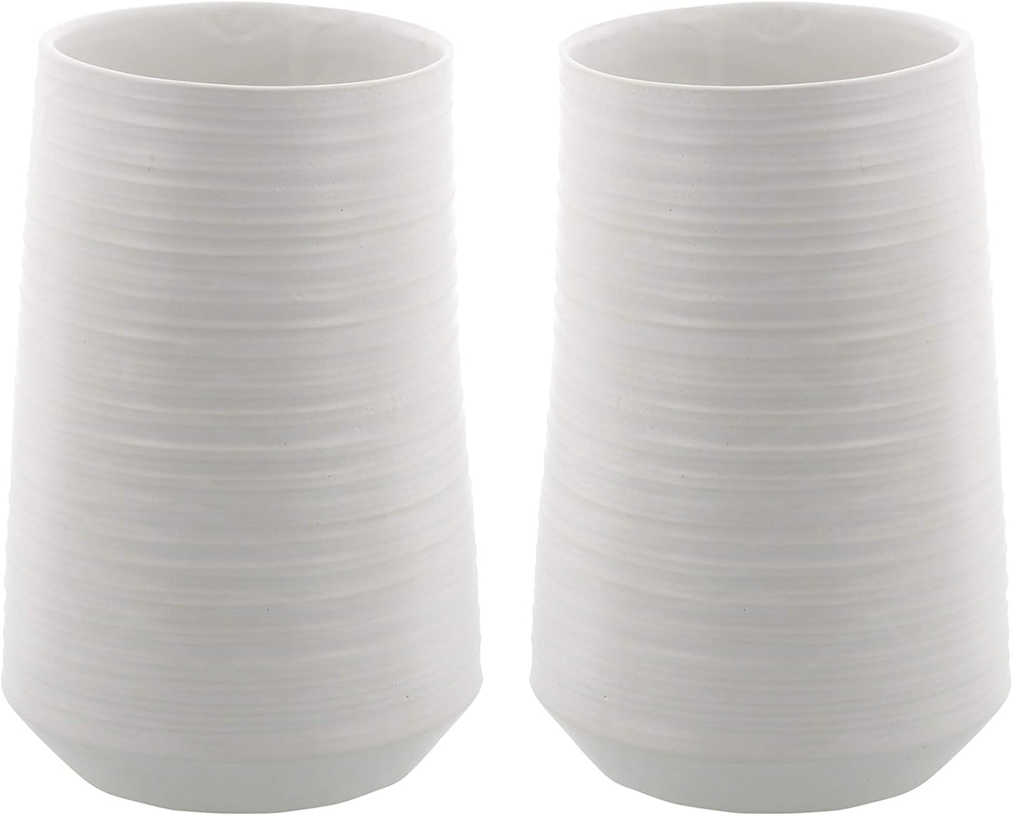 Porcelain Ceramic Decorative Vase Ribbed Centerpiece Vase
