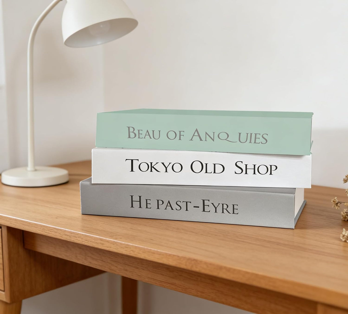 Decorative Books / Green+grey + White / Set of 3