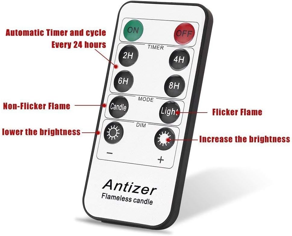Flameless Candles Led Candles Pack of 9 (H 4" 5" 6" 7" 8" 9" x D 2.2") Real Wax Battery Candles with Remote Timer for
