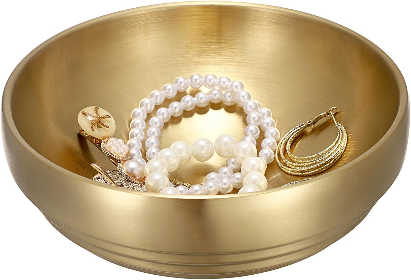 7.4" Stainless Steel Fruit Bowls / 7.5 x 7.5 x 2.6 / Gold