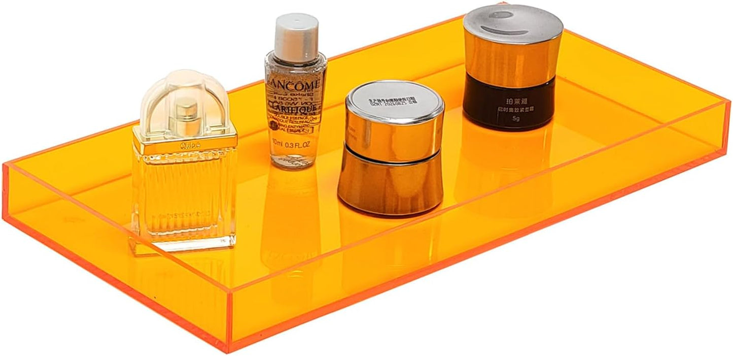 Acrylic Tray Bathroom Tray for Countertop / Orange