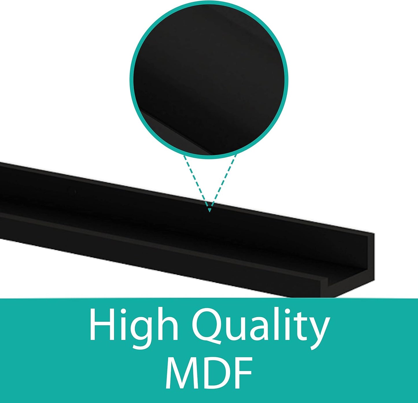 Wallniture Denver 72" Floating Shelves for Picture Frames Collage Wall Decor Picture Ledge Living Room, Vinyl Record