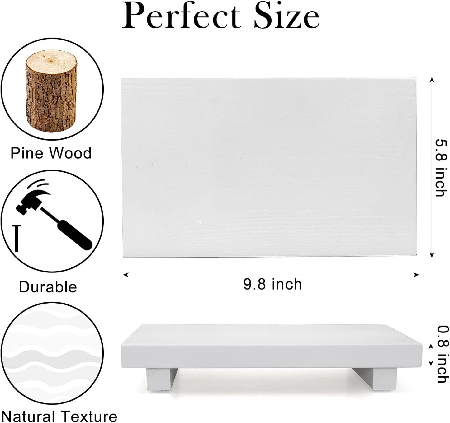 Farmhouse Bathroom Vanity Tray Wooden Kitchen Soap Sink Trays Modern Wood / White / 10 x 6 x 1.6