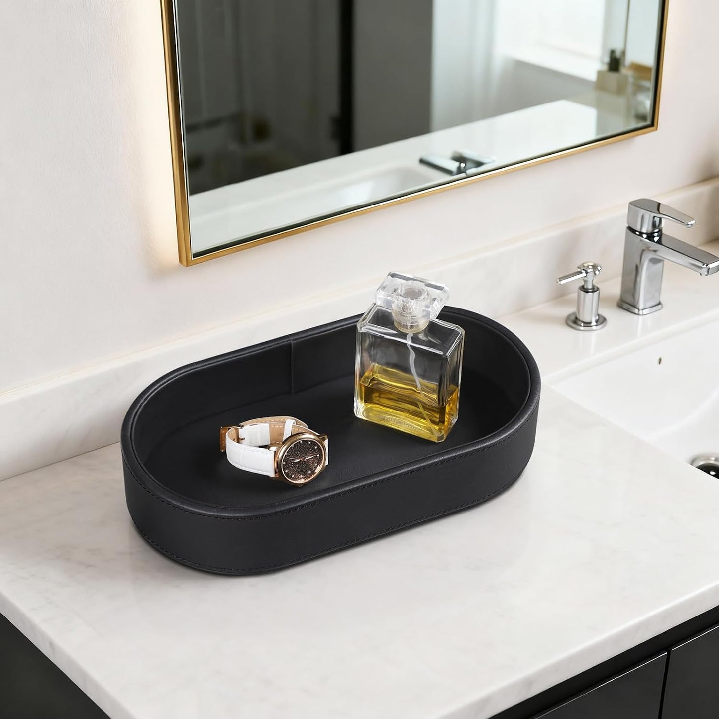 Oval Desk Valet Tray / Black