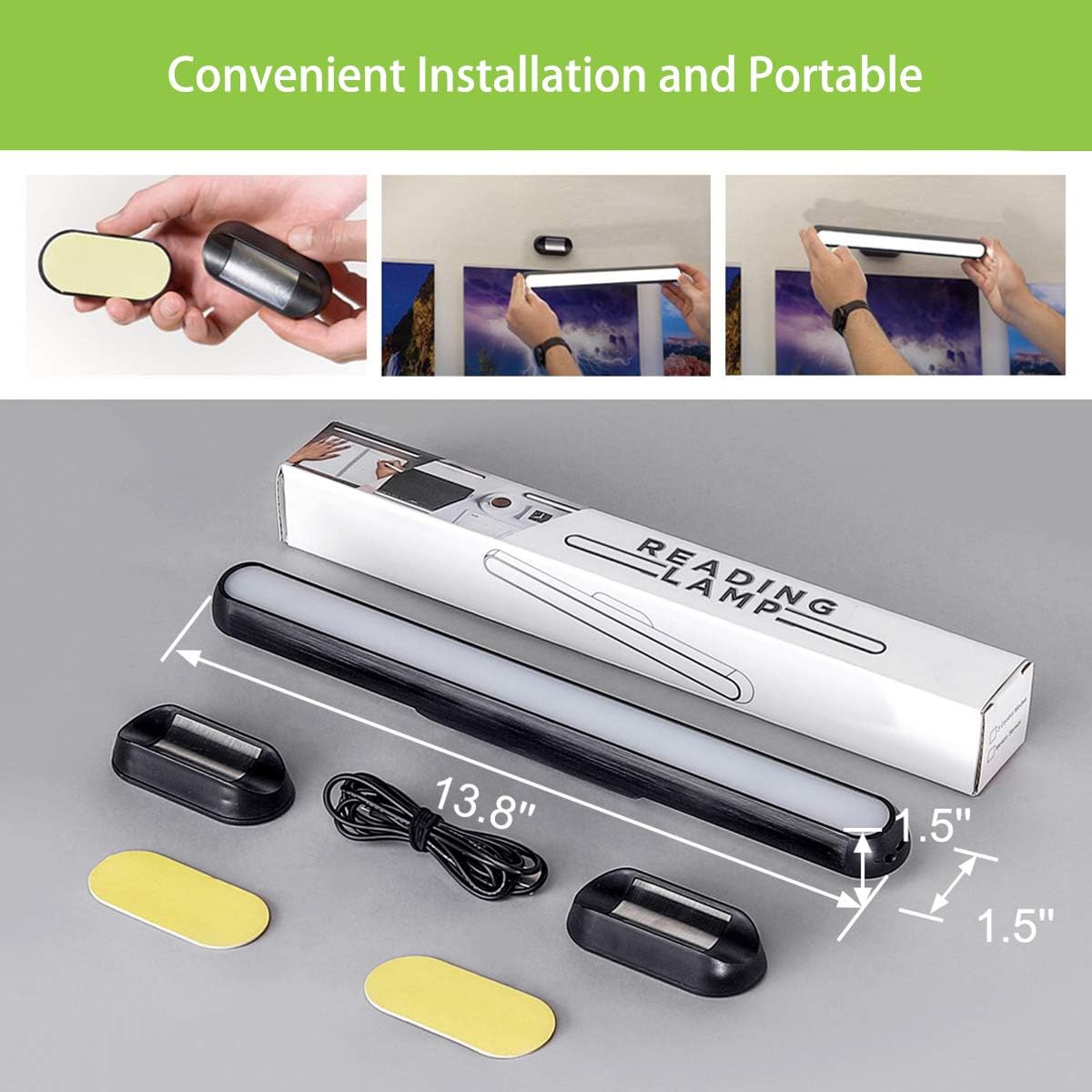 Wall Reading Light Stick on Bunk Bed Lamp Dimmable Touch Lights Magnetic Mounted Under Cabinet Lighting Rechargeable