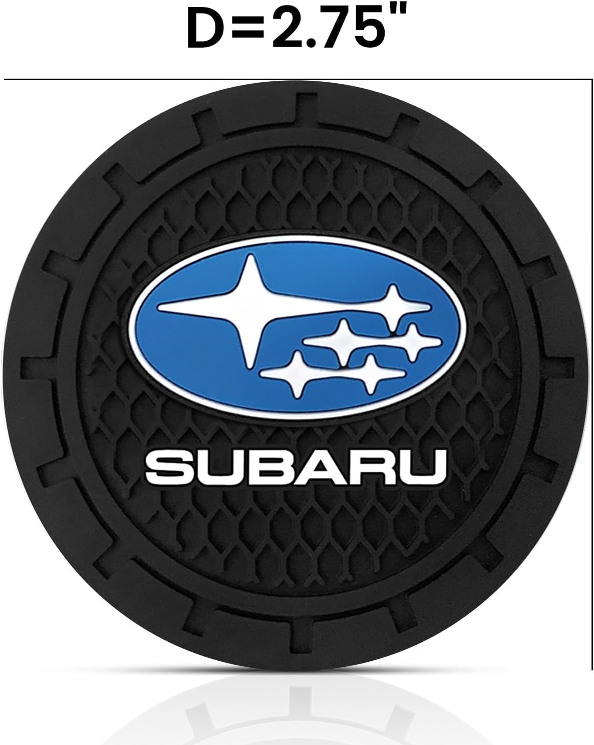 Car Cup Holder Coaster for Subaru Recessed Silicone Cupholder / Black-014 / 2.75 Inch / Set of 2