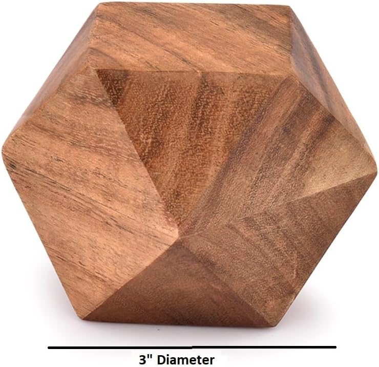 Acacia Wood Decorative Wood Ball for Centerpiece or Individual Use for Use in Living