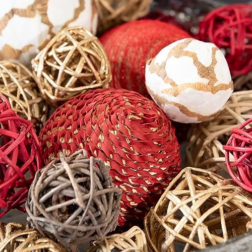 ANDALUCA Decorative Balls Orbs Bag (Red Gold)
