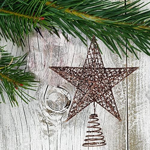 BinaryABC Iron Christmas Tree Star Topper,20cm Glittering Tree Topper