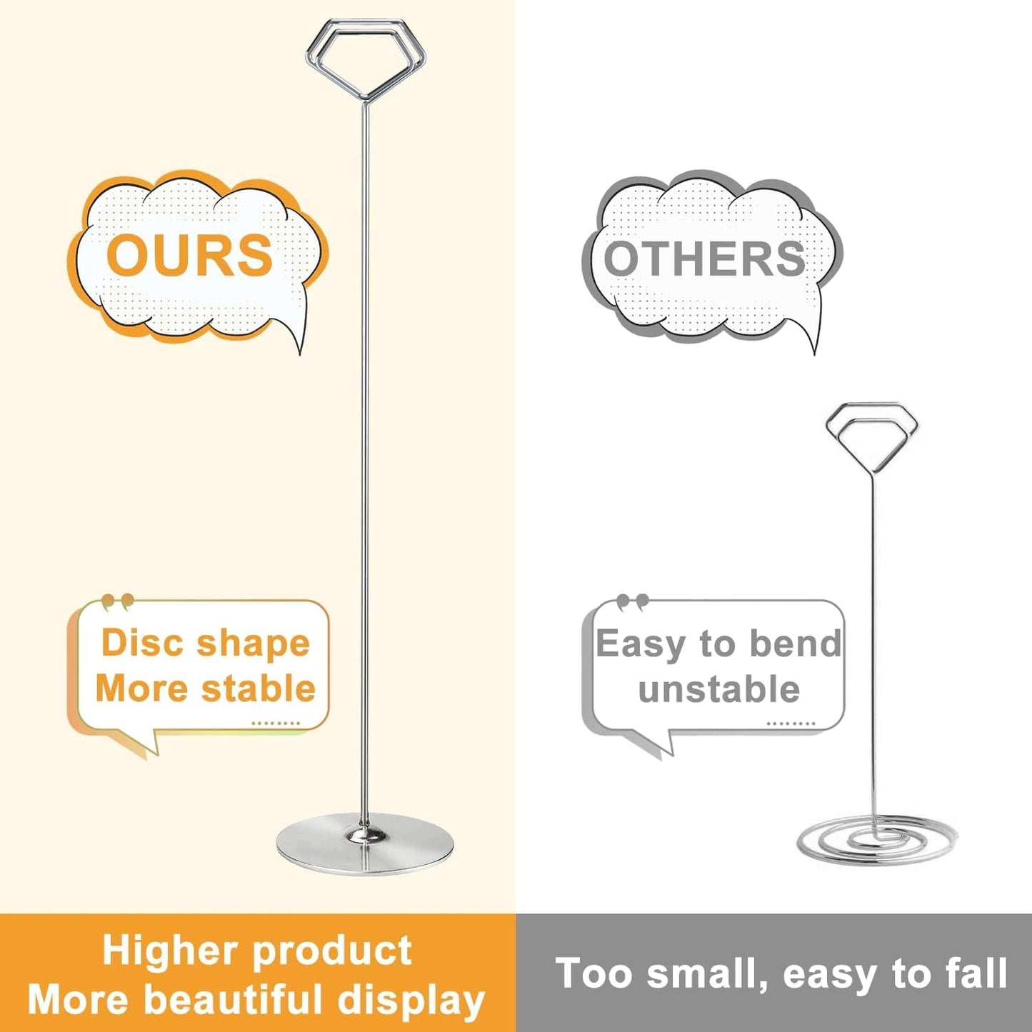 Urban Deco 16PK Table Number Holders 12 Inches Place Card Holder Metal Table Card Holders, Picture Holders For Tables
