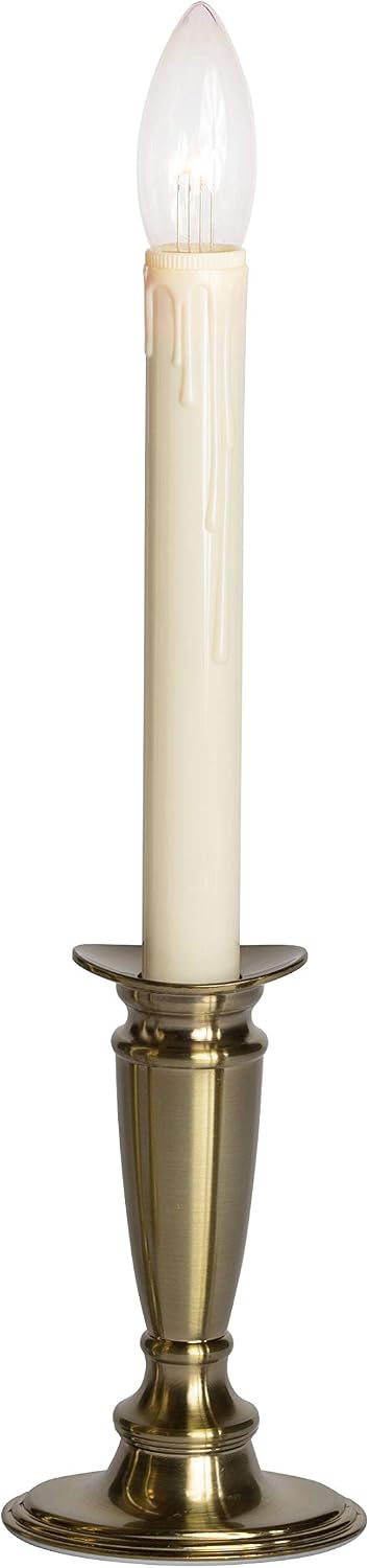 Celestial Lights Set of 4 Battery Operated Window Candles with Remote Control - (Brushed Brass)