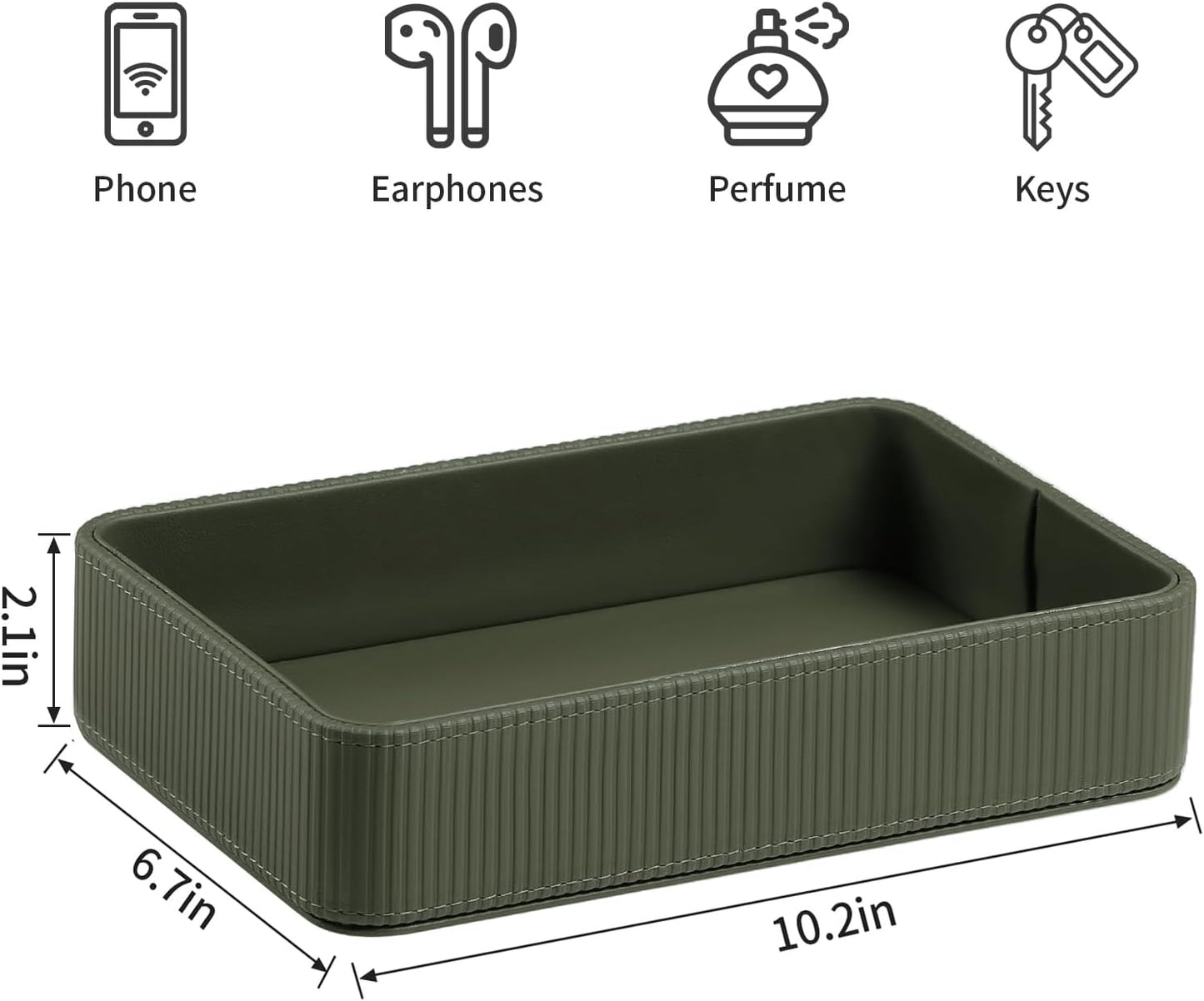 Modern Nightstand Organizer Bedside Desktop Storage for Womens and Men / Green