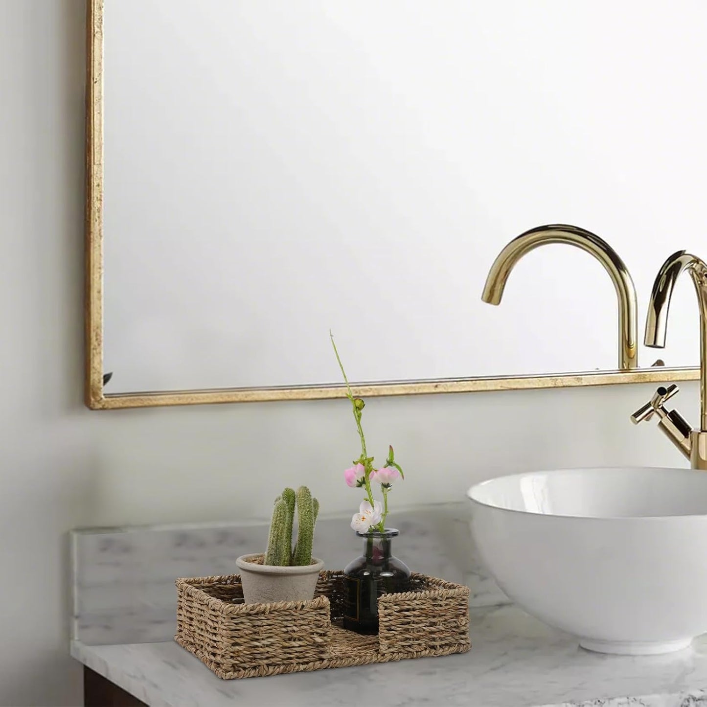 Seagrass Disposable Guest Towel Holder Tray / Guest Towel Tray / Seagrass_flat