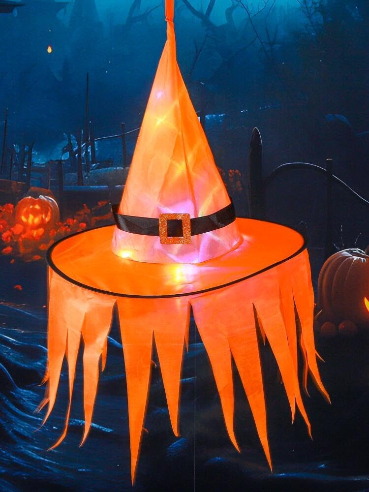 light up Halloween Decorations Witch Hat Hanging sawtooth Lights Ghost hats