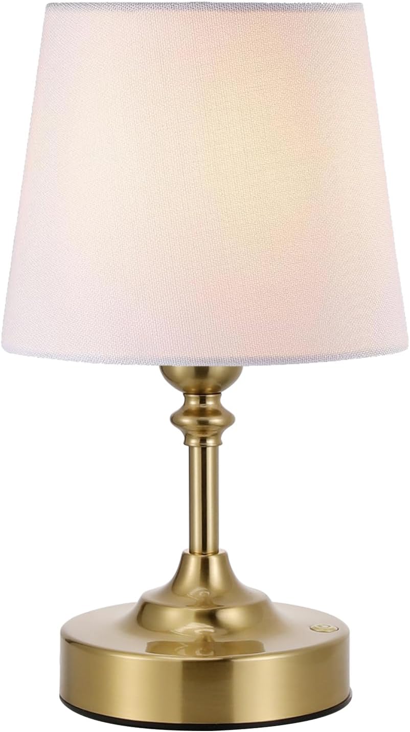 Kakanuo Mini Cordless Table Lamp Gold - 1 Pack 4000mAH Battery Operated Lamp for Decor, 3000K Stepless Dimming Touch