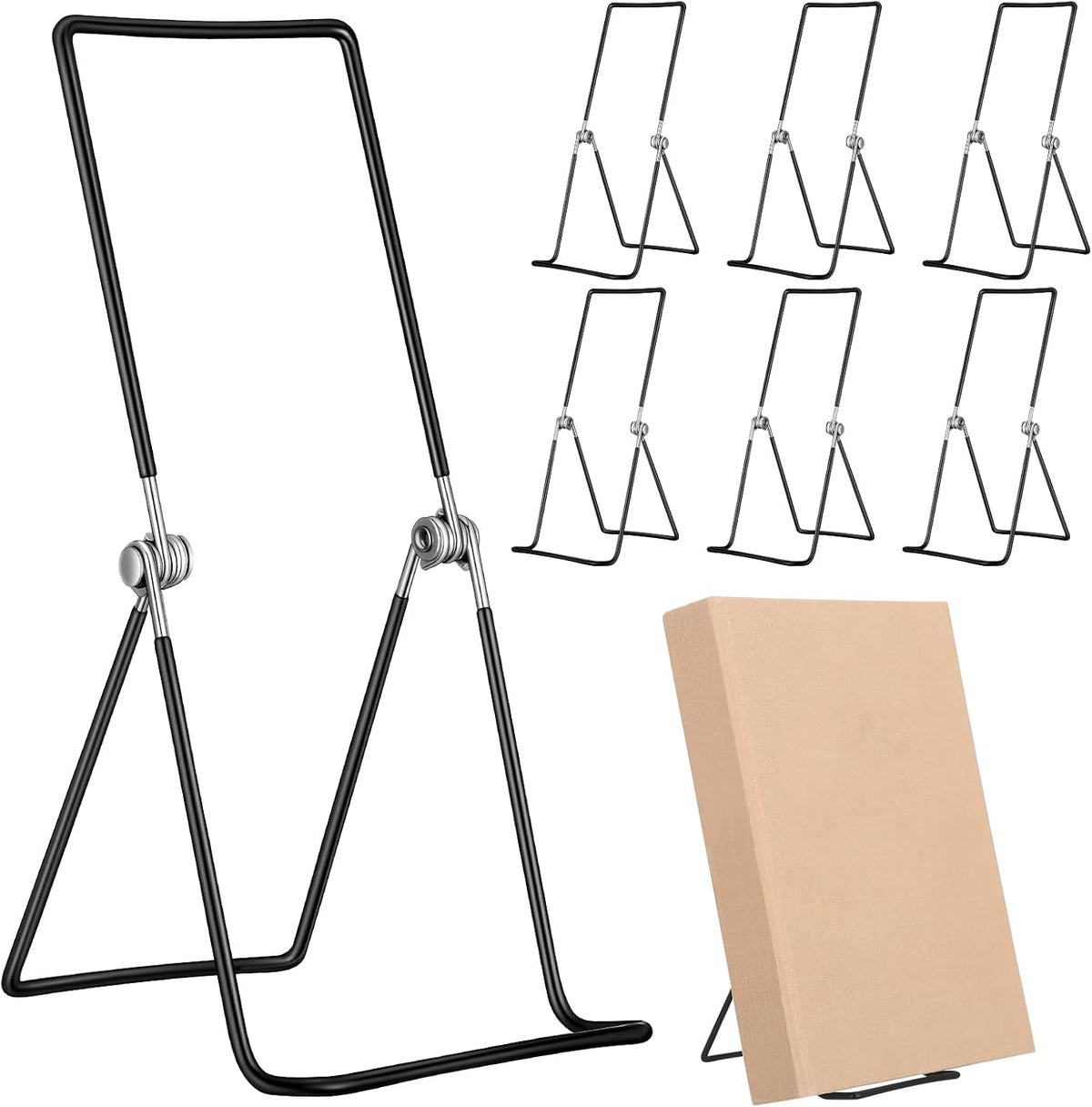 6 Pack 9.17 Inch Large Metal Book Stand for Display Adjustable Display Holder Easel Collector Stand for Home Office