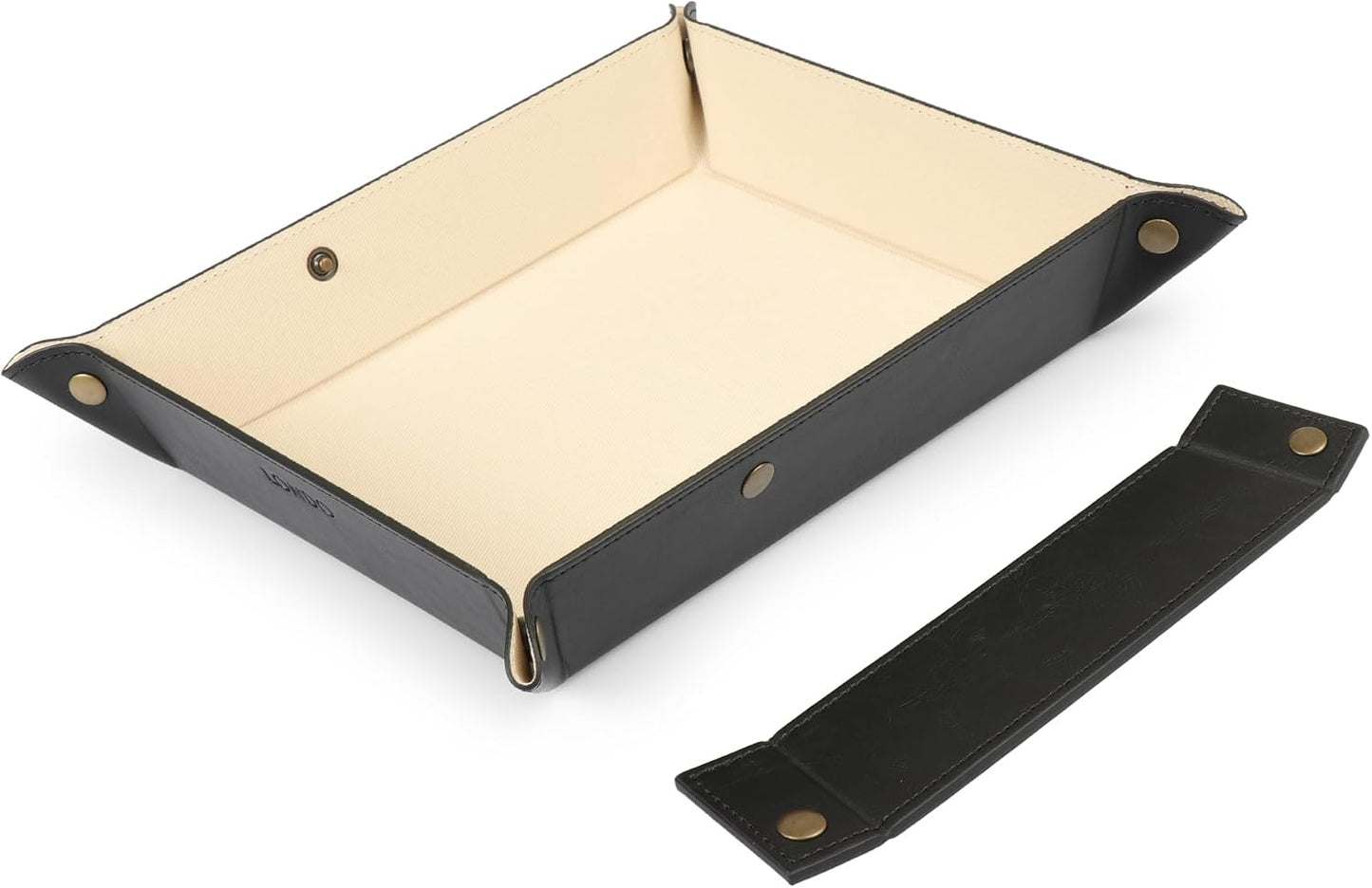 Londo Leather Tray Organizer - Practical Lightweight Water Resistant Computer Table Desk Storage Box for Wallets