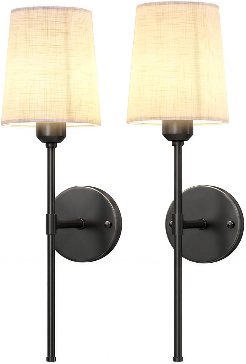 Rechargeable Wall Lights Set of 2, 7500mAh, RGB, Wireless Wall Lamps with Remote, Dimmable, Magnetic Bulbs, No-Wiring