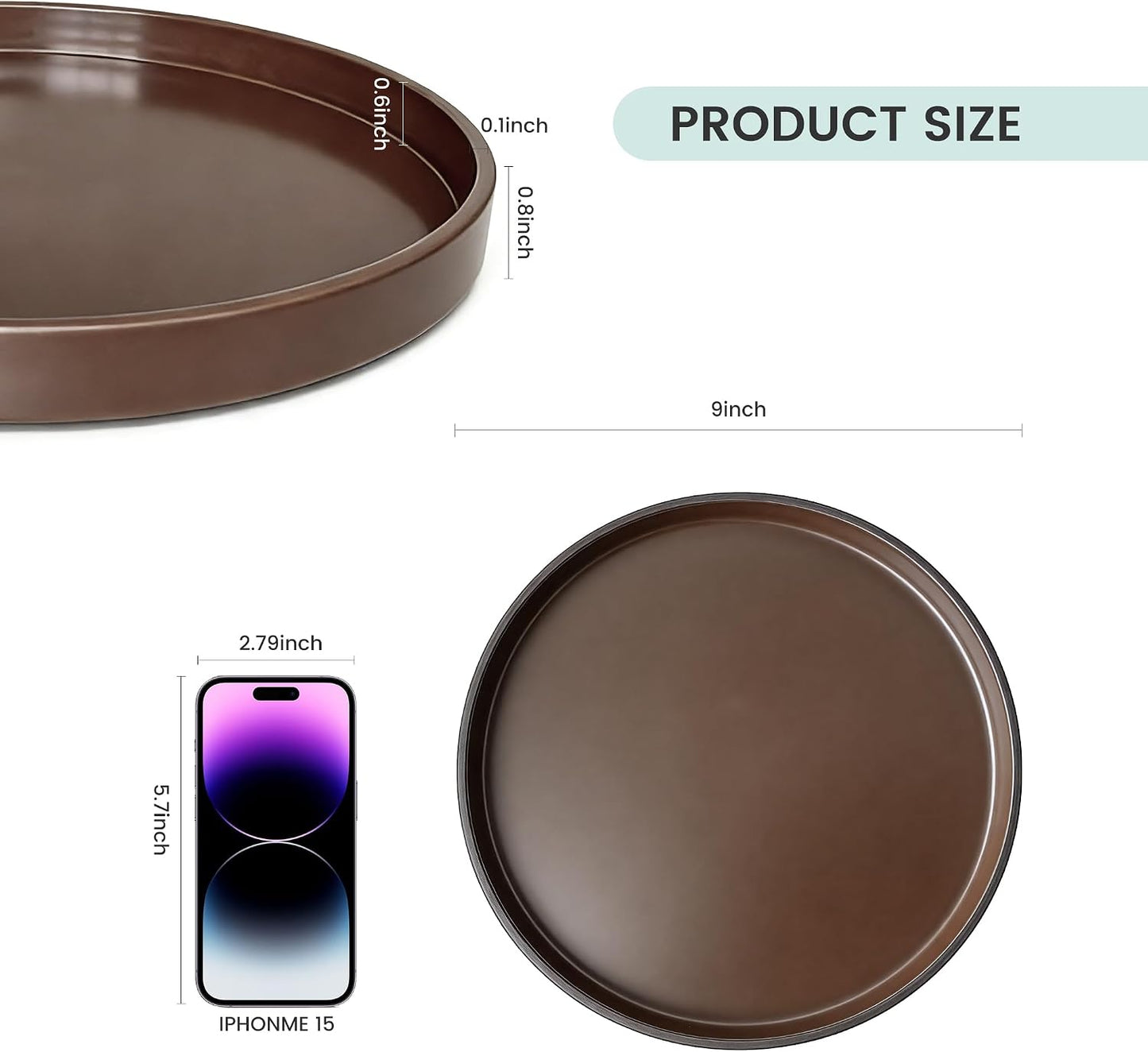 Candles / Bathroom and Vanity Tray / 9 / Brown / Set of 2