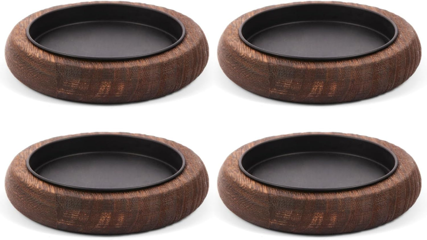 Wood Candle Holder Farmhouse Decor Wooden Pillar Candles Tray / Brown*4