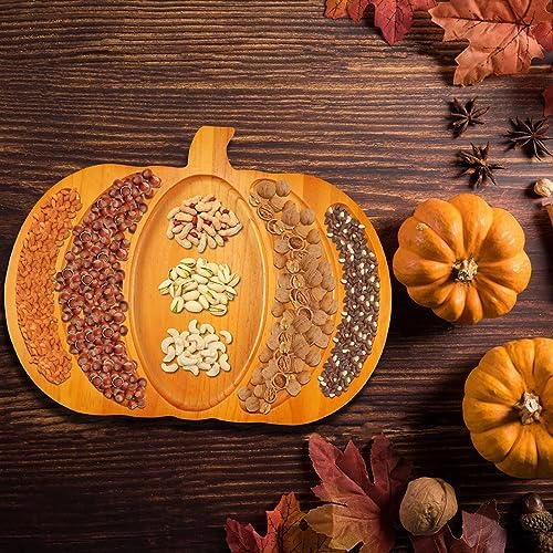 Sliner Pumpkin Charcuterie Board Wooden Fall Serving Platter Tray Dishes