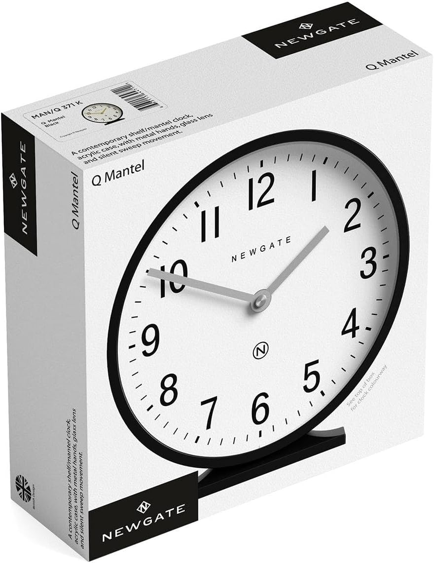 NEWGATE® Q Mantel Clock | Modern Classic Round Mantel Clock | Asparagus Green | Contemporary Style for Mantel, Desk