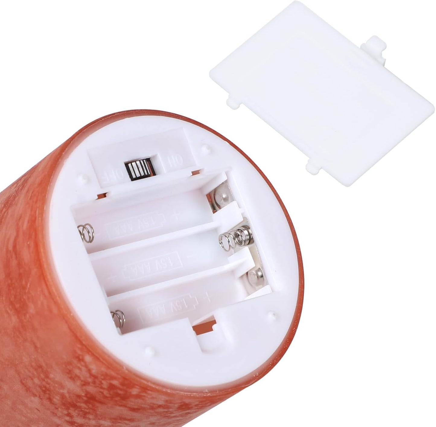 Flameless Candles with Remote Orange Glass LED Pillar Candles Set of 3 | Realistic Wax Flame Effect, 2/4/6/8H Timer