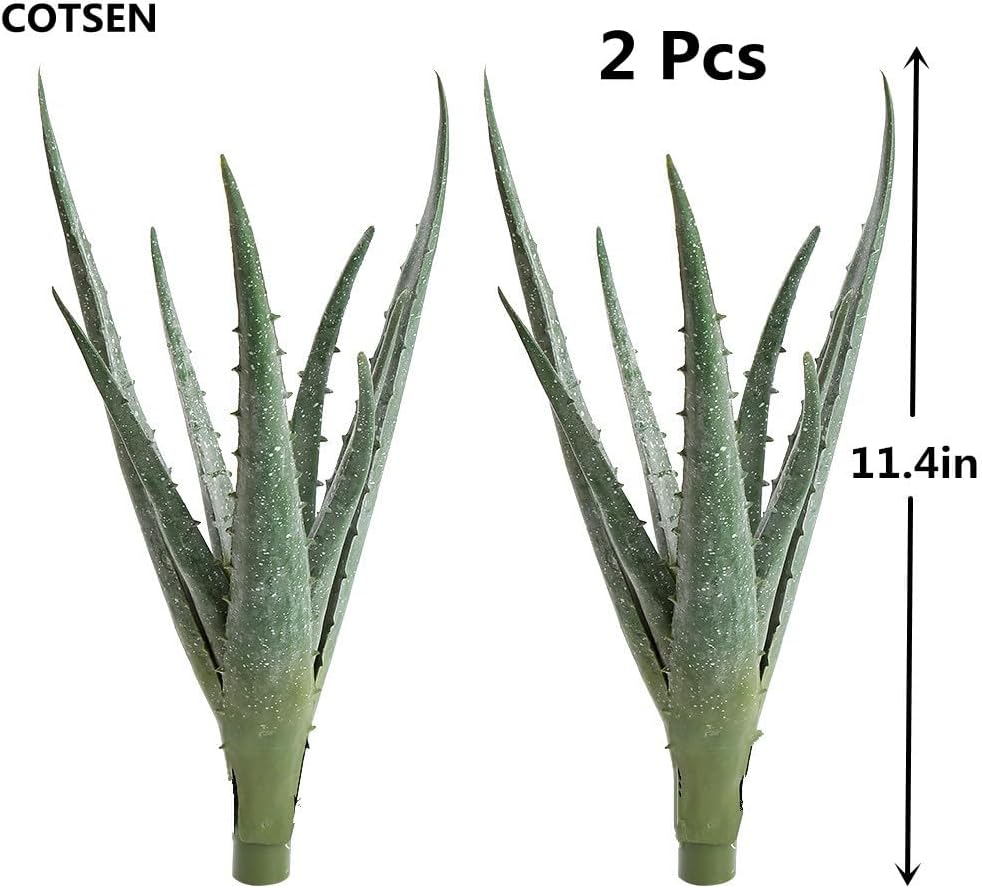 Large Artificial Succulents Artificial Aloe Plant Fake Succulents Artificial Succulents / Set of 2
