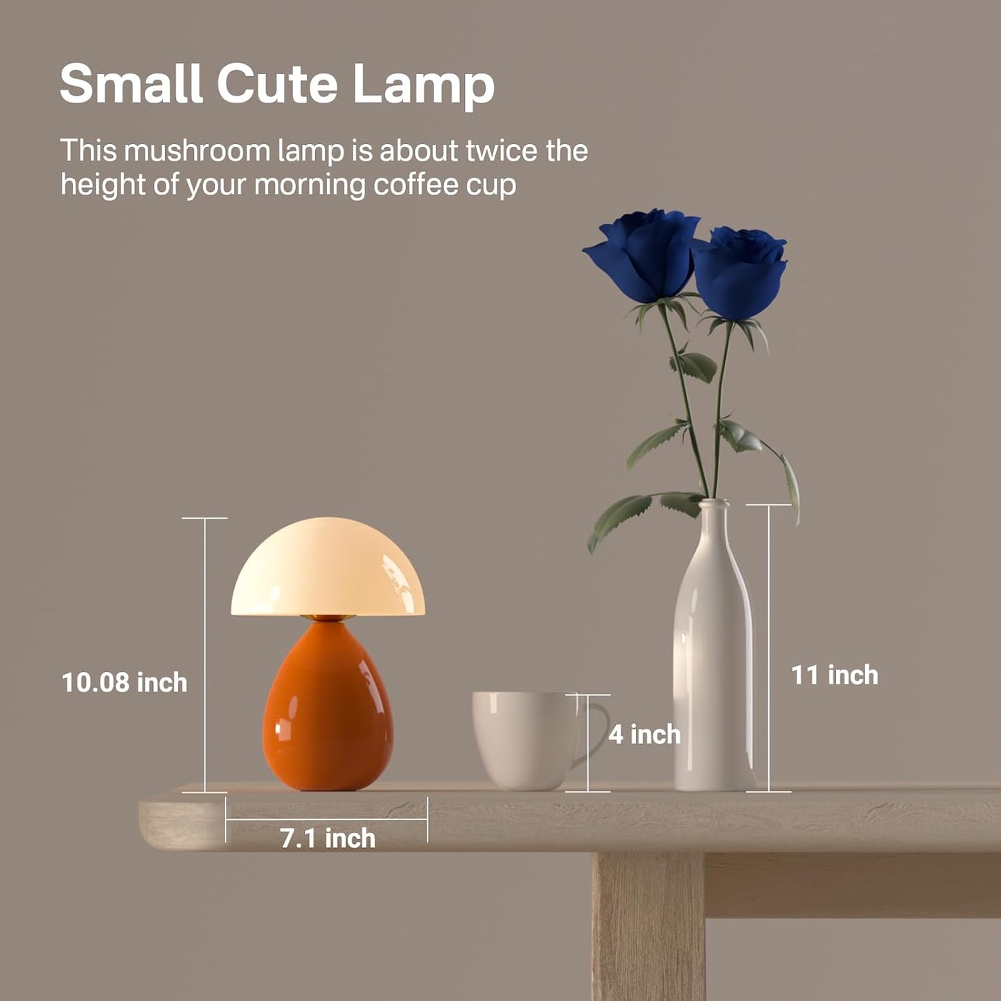 Mushroom Lamp Table Lamp / Orange-ice Crackle