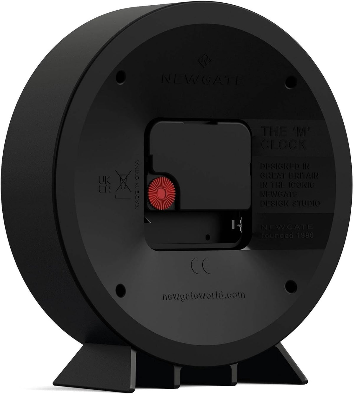NEWGATE® Theatre Mantel Clock | Modern Classic Round Design | Black | Contemporary Style for Desk, Table, Shelf or