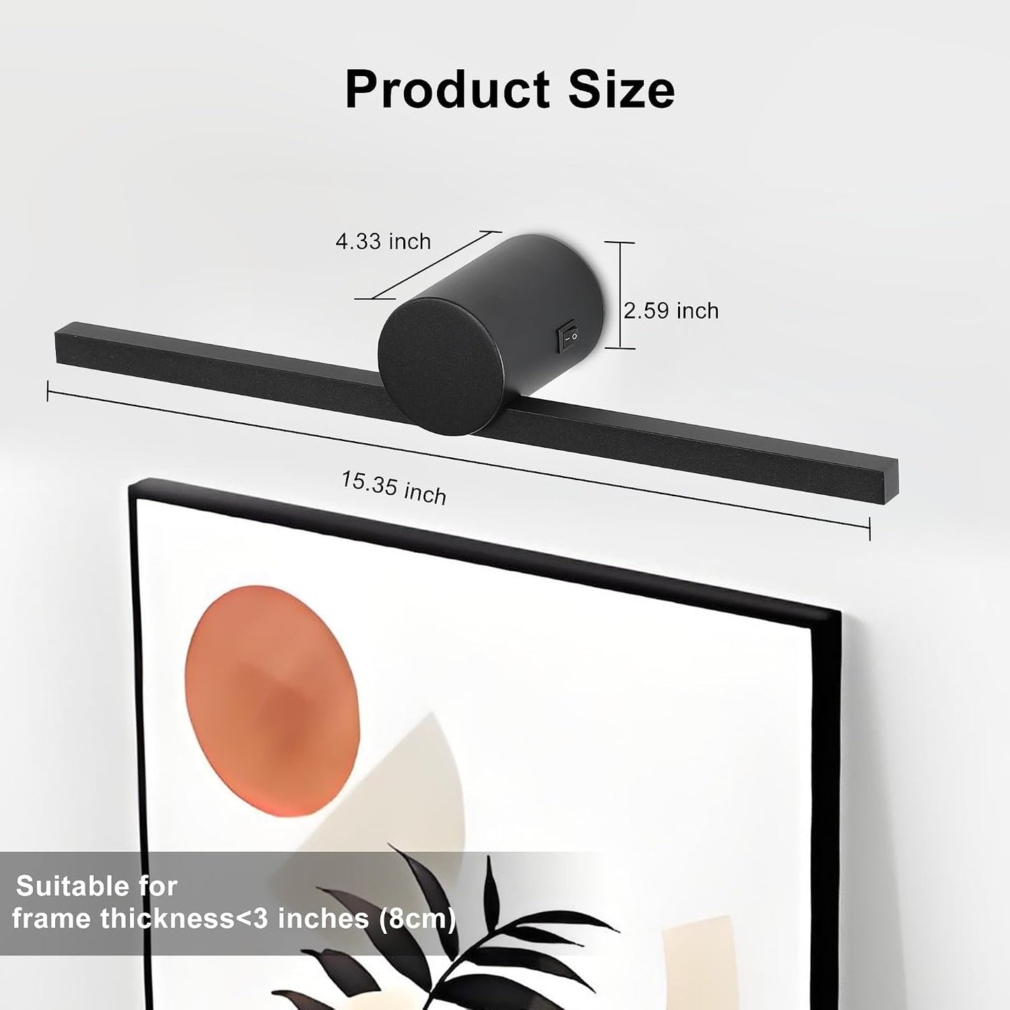 ZitoStory Battery Operated Picture Light with Remote,Wireless Dimmable Art Lights for Paintings Rechargeable Gallery